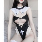 Seductive Nun Priestess Cosplay Lingerie Set for Halloween - sweatshirt