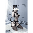 Seductive Nylon Mesh Bodystocking with Open Chest for Nipple Covers - Cosparty