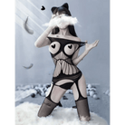 Seductive Nylon Mesh Bodystocking with Open Chest for Nipple Covers - Cosparty