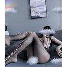 Seductive Nylon Mesh Peekaboo Bodystocking with Nipple Covers Showcase - Cosparty