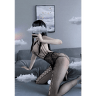 Seductive Nylon Mesh Peekaboo Bodystocking with Nipple Covers Showcase - Cosparty