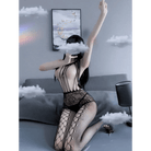 Seductive Nylon Mesh Peekaboo Bodystocking with Nipple Covers Showcase - Cosparty