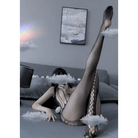 Seductive Nylon Mesh Peekaboo Bodystocking with Nipple Covers Showcase - Cosparty