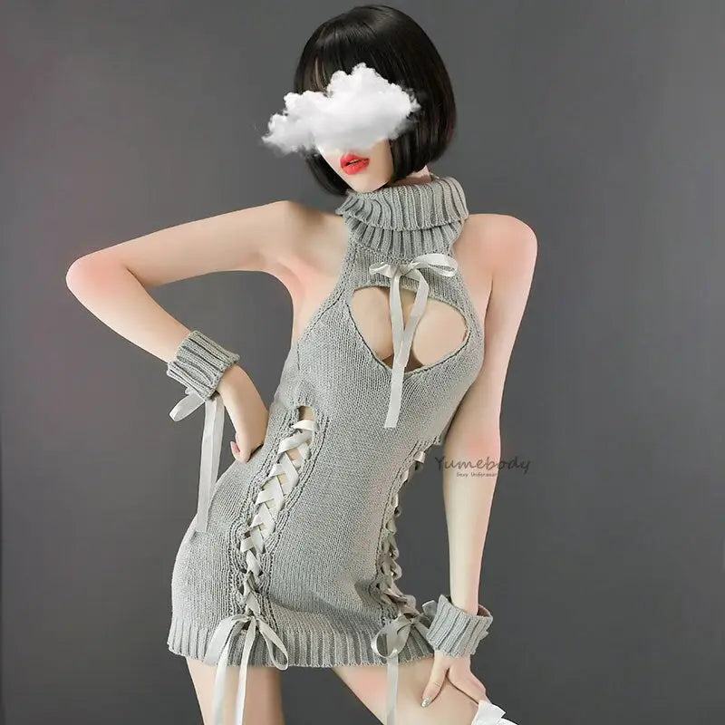 Seductive Virgin Killer Sweater Dress for Anime Lovers - turtleneck