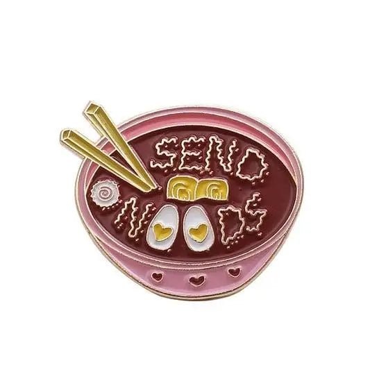 Send Noods Ramen Noodle Bowl Enamel Pin for Kawaii Lovers - Cosparty