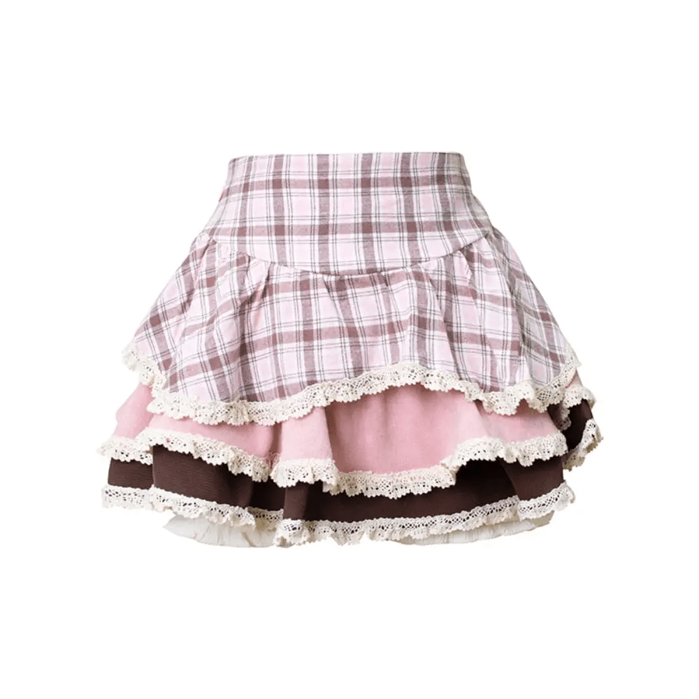 Serendipity Teddy Outfit in Cute Pink Plaid for Chic Fashion - Cosparty