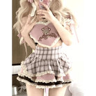 Serendipity Teddy Outfit in Cute Pink Plaid for Chic Fashion - Cosparty