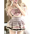 Serendipity Teddy Outfit in Cute Pink Plaid for Chic Fashion - outfit