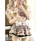 Serendipity Teddy Outfit in Cute Pink Plaid for Chic Fashion - outfit