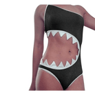 Shark Teeth One - Shoulder Asymmetrical One Piece Bathing Suit - Cosparty