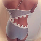 Shark Teeth One - Shoulder Asymmetrical One Piece Bathing Suit - Cosparty