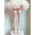 Sheer Lolita Nylon Thigh Highs for a Kawaii Fairycore Look - Cosparty