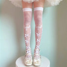 Sheer Lolita Nylon Thigh Highs for a Kawaii Fairycore Look - Cosparty