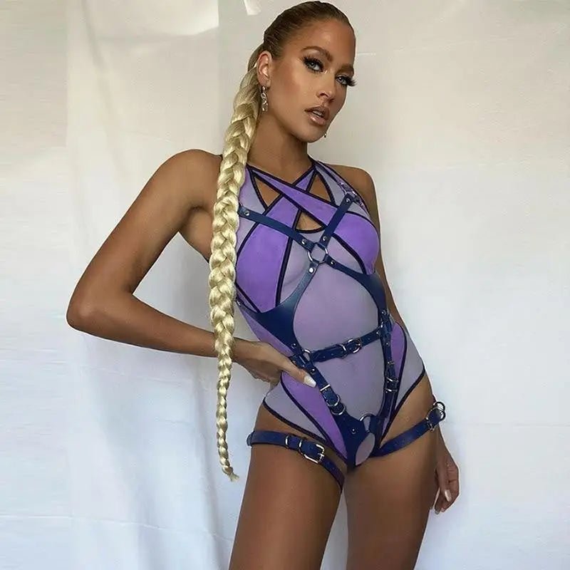 Sheer Mesh Monokini with Peekaboo Cutouts - Cosparty