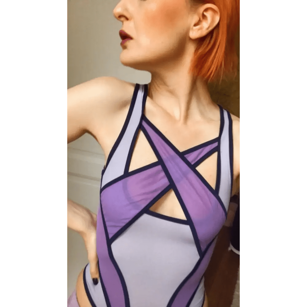 Sheer Mesh Monokini with Peekaboo Cutouts - Cosparty