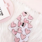 Shimmering Pink and White Heart iPhone Case Available