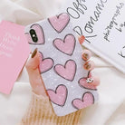 Shimmering Pink and White Heart iPhone Case Available - Cosparty