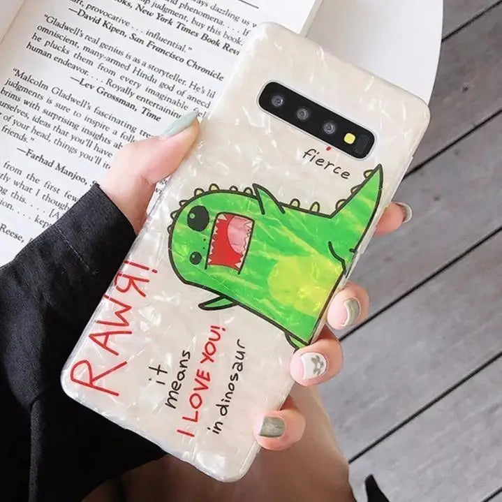 Shimmering RAWR Dinosaur Android Phone Case with Holographic Design - phone case