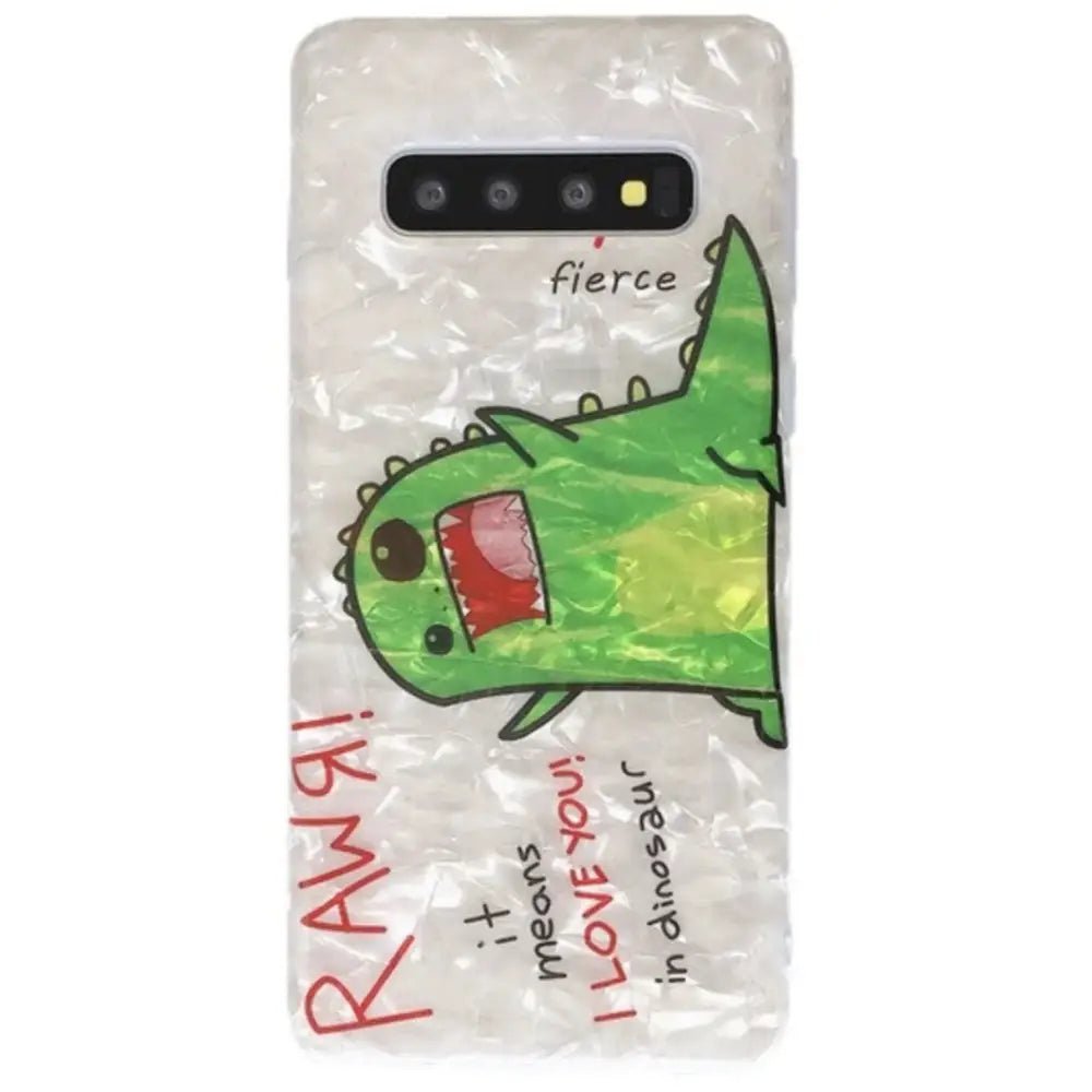 Shimmering RAWR Dinosaur Android Phone Case with Holographic Design - Cosparty
