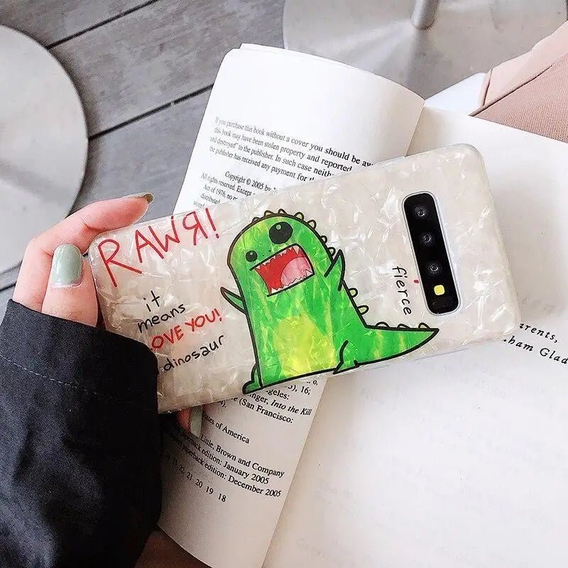 Shimmering RAWR Dinosaur Android Phone Case with Holographic Design - Cosparty