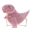 Pink Glitter T-Rex Dinosaur 3D Handbag Purse Satchel Bag Shimmer Kawaii Fashion