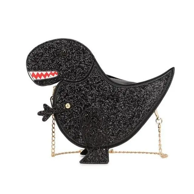 Glitter T-Rex Handbag - Black - Bags