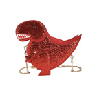 Shimmering Tyrannosaurus Rex 3D Handbag in Vegan Leather - Red - bags