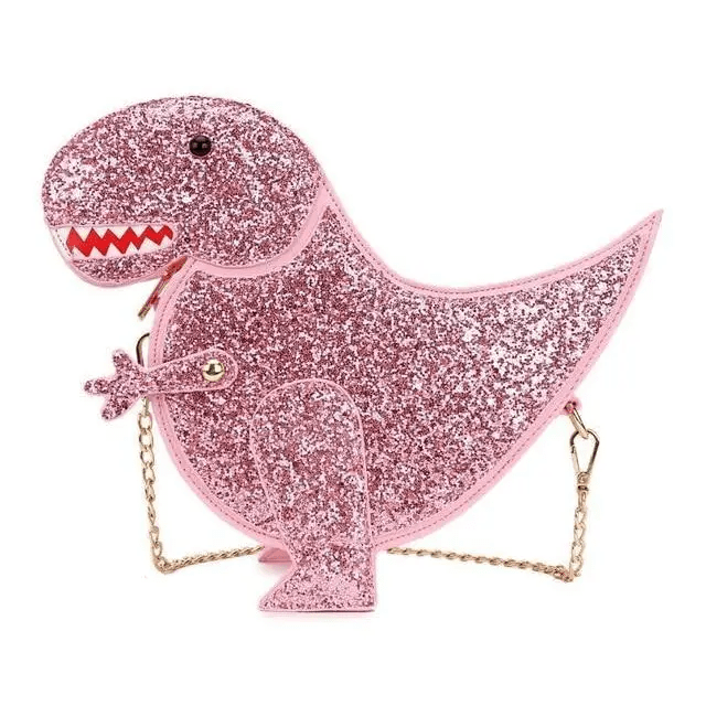 Shimmering Tyrannosaurus Rex 3D Handbag in Vegan Leather - Cosparty