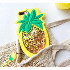 Shimmery Liquid Glitter Pineapple Shaped Phone Case - Phone Case