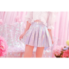 Shiny Reflective Hologram Skirt 40cm Length for Everyday Glamour - Cosparty