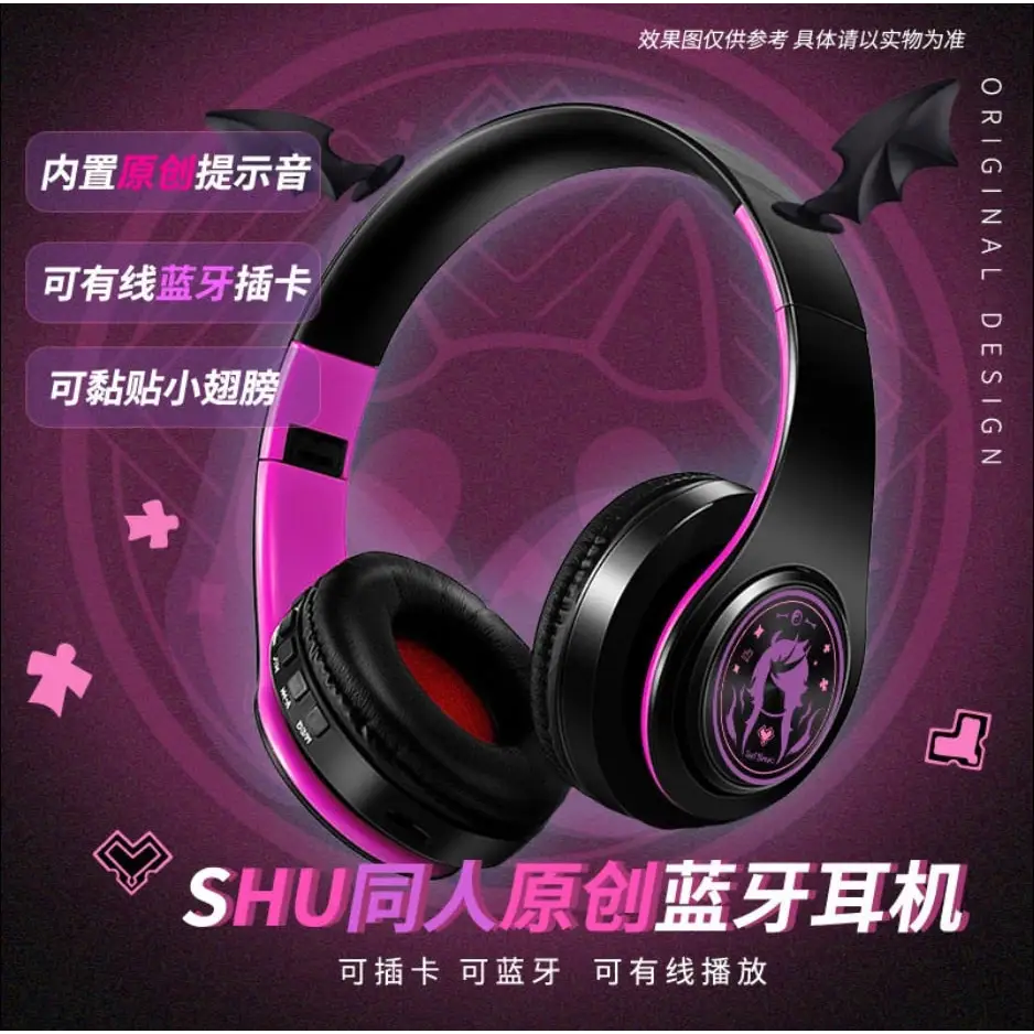 Shu yamino devilish bluetooth headset - anime - girl - devil - earphones - head