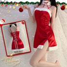 Silky Glam Santa Clause Inspired Dress with Matching Gloves - Cosparty