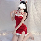 Satin Santa Slip Dress - dresses, festive, holiday, holidays, santa