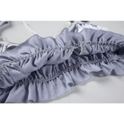 Silky Satin Lace - Up Lingerie Sleep Set with Ruffled Trim and Bows - Cosparty