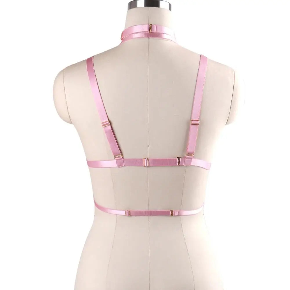 Silky Vegan Harness with Gold O-Rings and Satin Sheen - harness