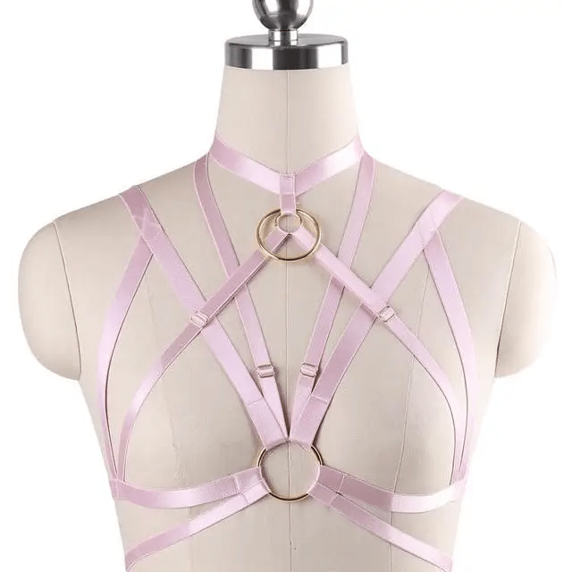 Silky Vegan Harness with Gold O - Rings and Satin Sheen - Cosparty