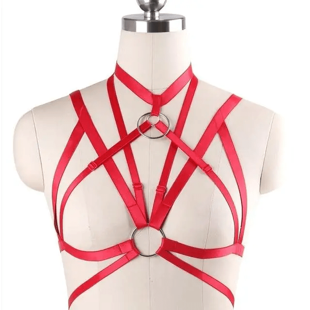 Silky Vegan Harness with Gold O - Rings and Satin Sheen - Cosparty