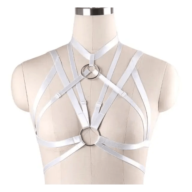 Silky Vegan Harness with Gold O - Rings and Satin Sheen - Cosparty