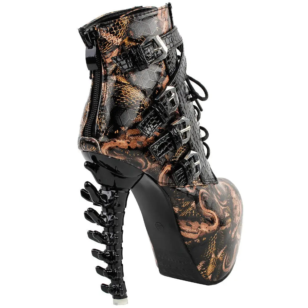 Sky High Vegan Punk Rock Snakeskin Boots in Bold Colors - Shoes