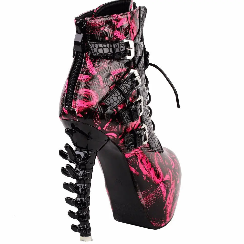 Sky High Vegan Punk Rock Snakeskin Boots in Bold Colors - Shoes