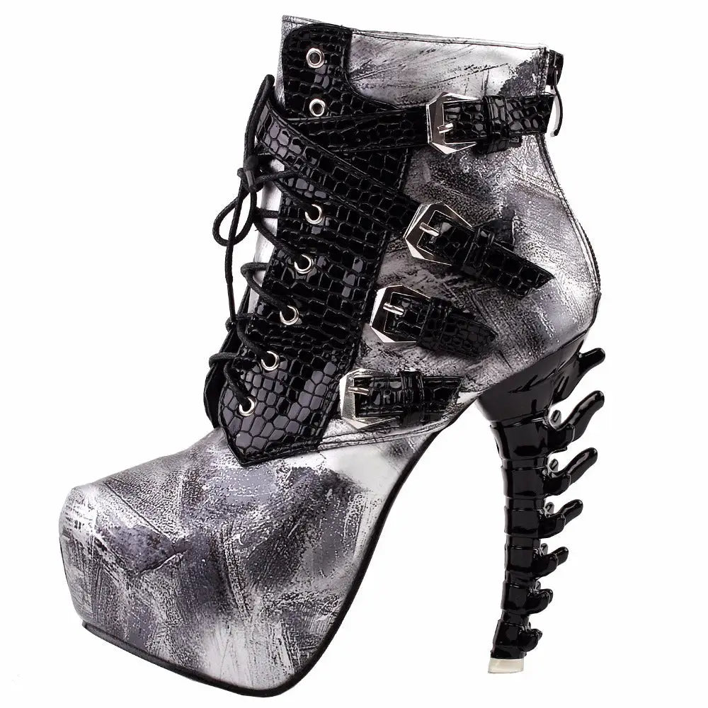 Sky High Vegan Punk Rock Snakeskin Boots in Bold Colors - Shoes