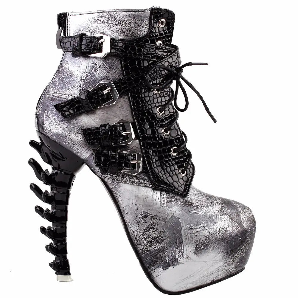 Sky High Vegan Punk Rock Snakeskin Boots in Bold Colors - Shoes