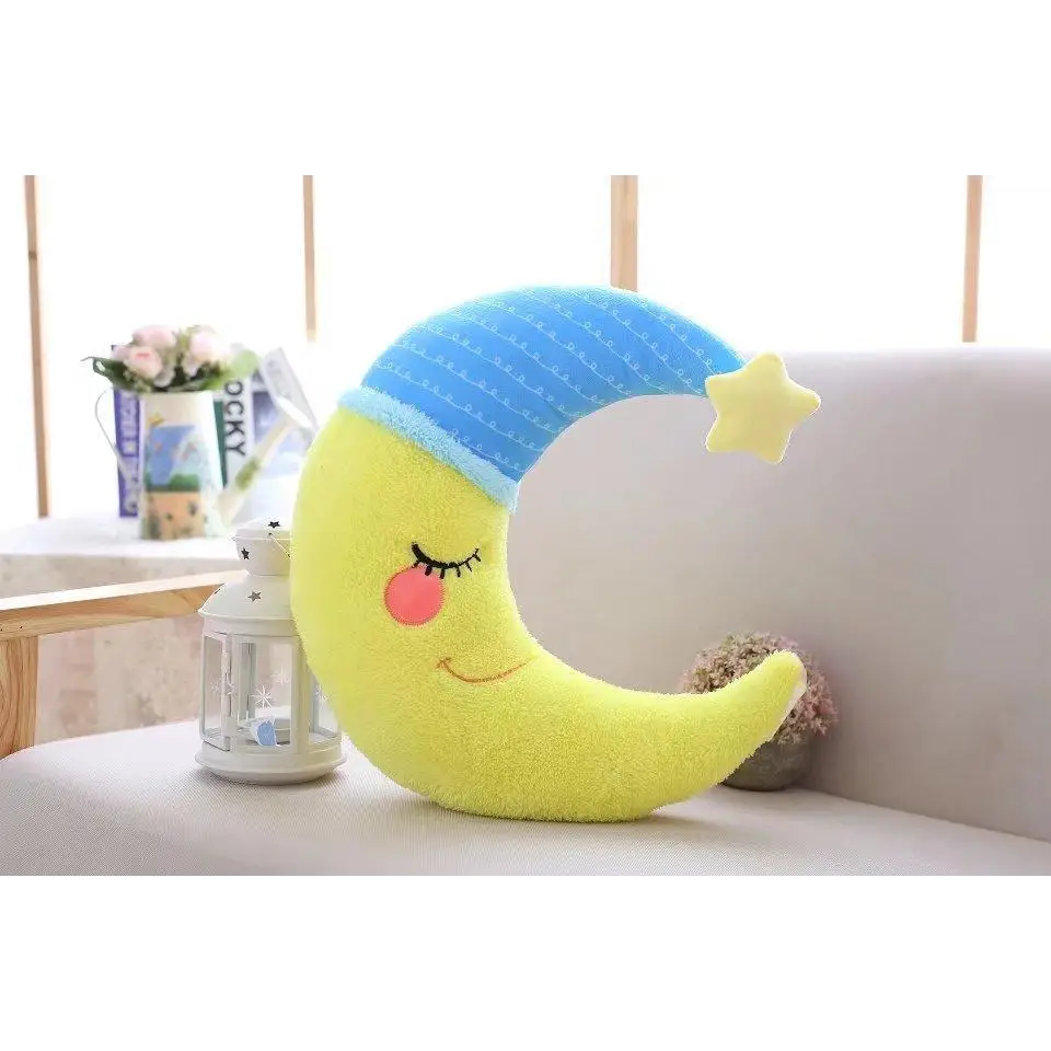 Sleepy Time Moon Plush Pillow for Cozy Cuddles and Travel Support Org Instock - stuffed animal