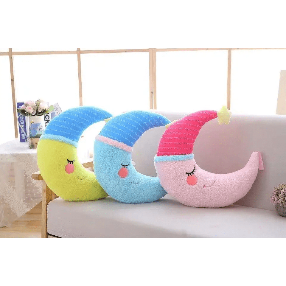 Sleepy Time Moon Plush Pillow for Cozy Cuddles and Travel Support Org Instock - Cosparty