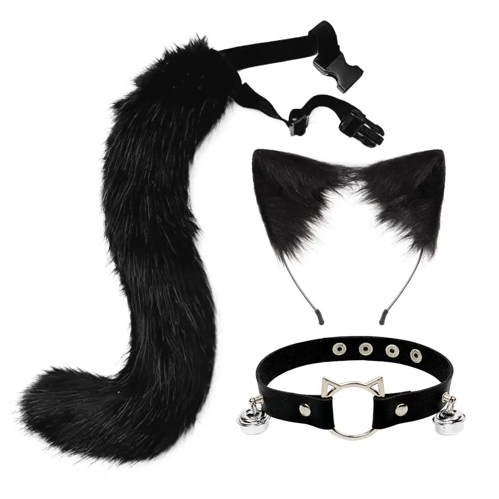 Sly Fox Tail Ear and Collar Set for Fun Petplay Adventures - Cosparty