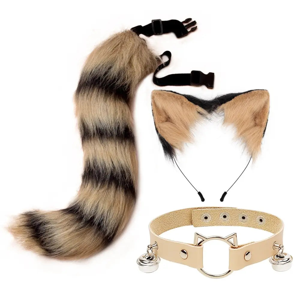 Sly Fox Tail Ear and Collar Set for Fun Petplay Adventures - costume accessories