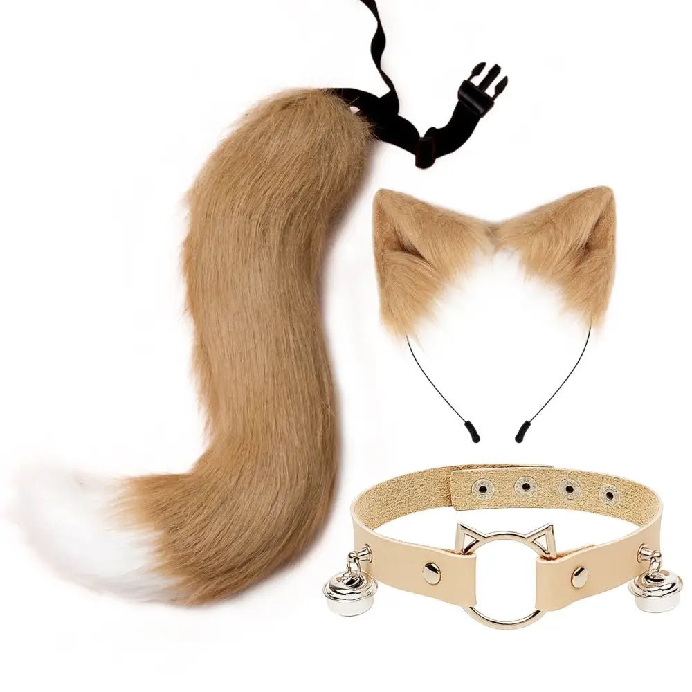 Sly Fox Tail Ear and Collar Set for Fun Petplay Adventures - Cosparty