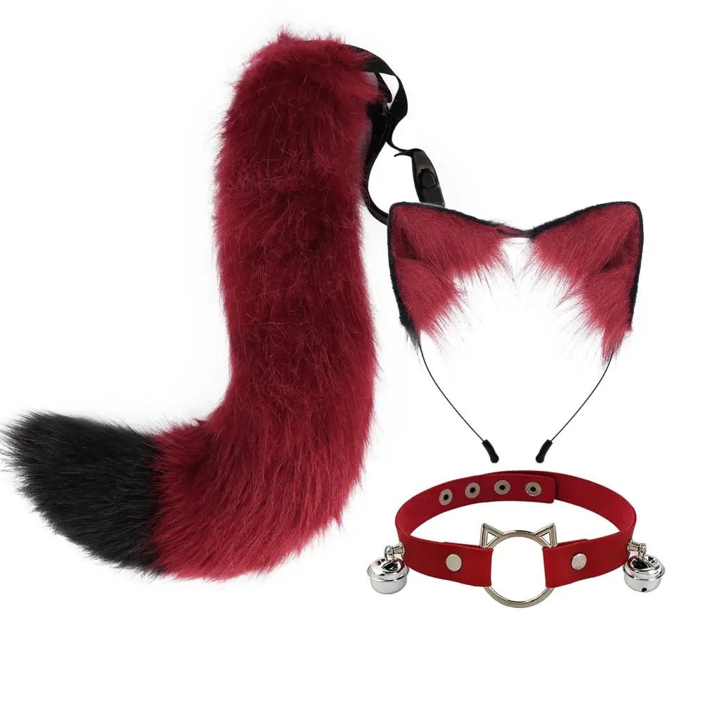 Sly Fox Tail Ear and Collar Set for Fun Petplay Adventures - Cosparty