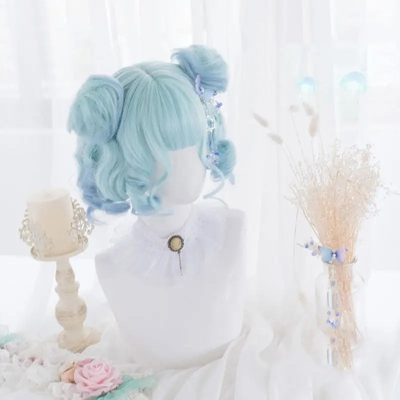 Soft Blue Bob Wig for a Pastel Kawaii Wardrobe Update - wig