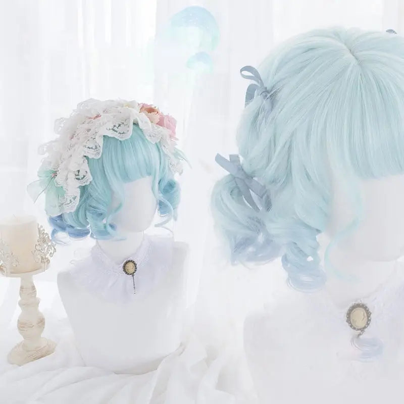 Soft Blue Bob Wig for a Pastel Kawaii Wardrobe Update - wig